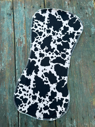 Cowprint baby burp cloth