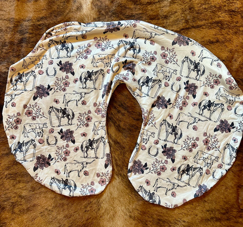 Cowgirl life baby boppy pillow cover