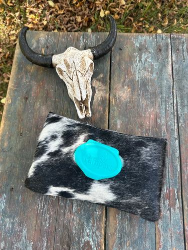 Black and white hair on hide baby wipes case
