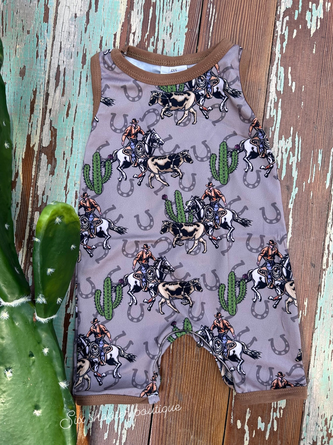 Cactus valley roping baby romper (sale)