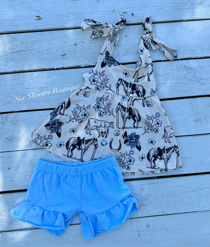 Cowgirl summer tank / shorts set (sale)