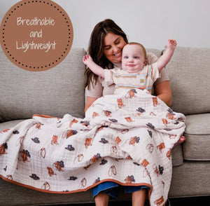 Life is better in boots baby/ toddler muslin blanket