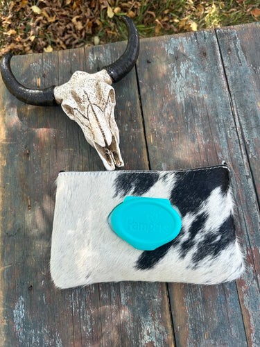 Black and white hair on hide baby wipes case