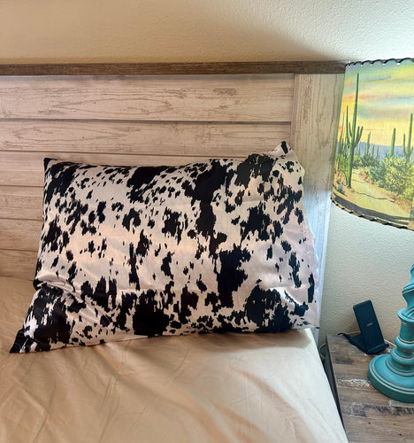 Cowprint satin pillow case