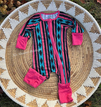 Load image into Gallery viewer, Retro cowgirl baby bamboo sleeper