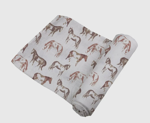 Wild horses bamboo swaddle