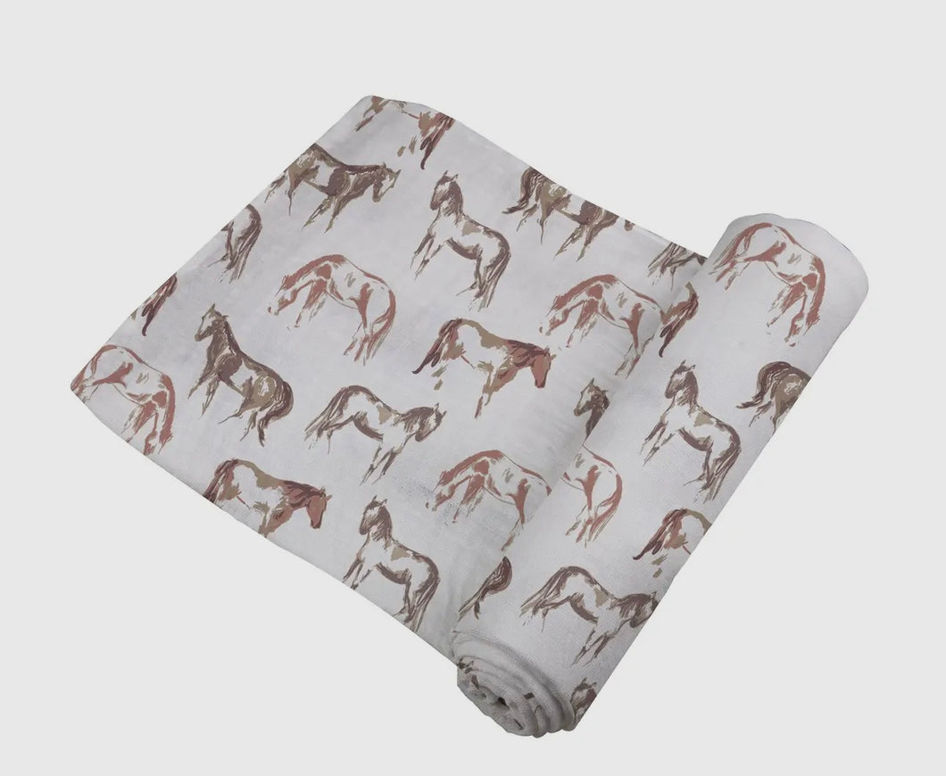 Wild horses bamboo swaddle
