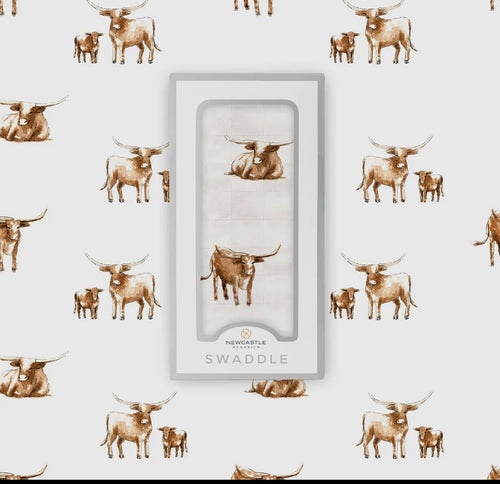 Longhorn muslin bamboo swaddle blanket