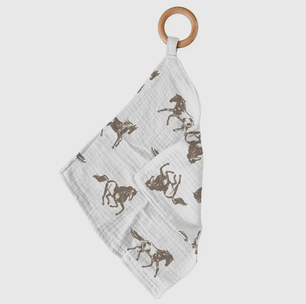 Galloping horses lovey teether