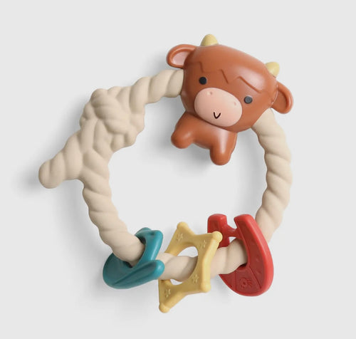 Highlander cow teething rattle
