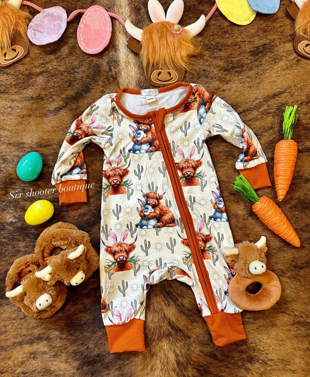 Highlander cow Easter bunny sleeper