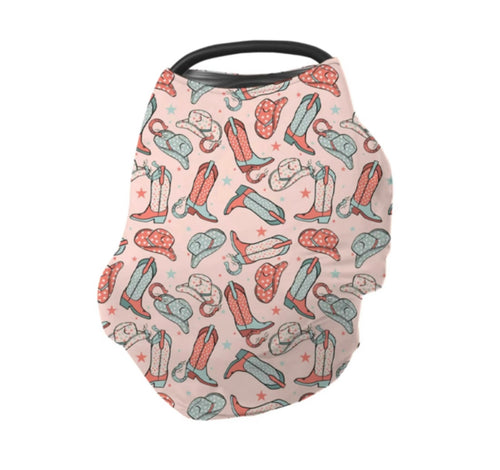 Boho cowgirl boots car seat cover multi use
