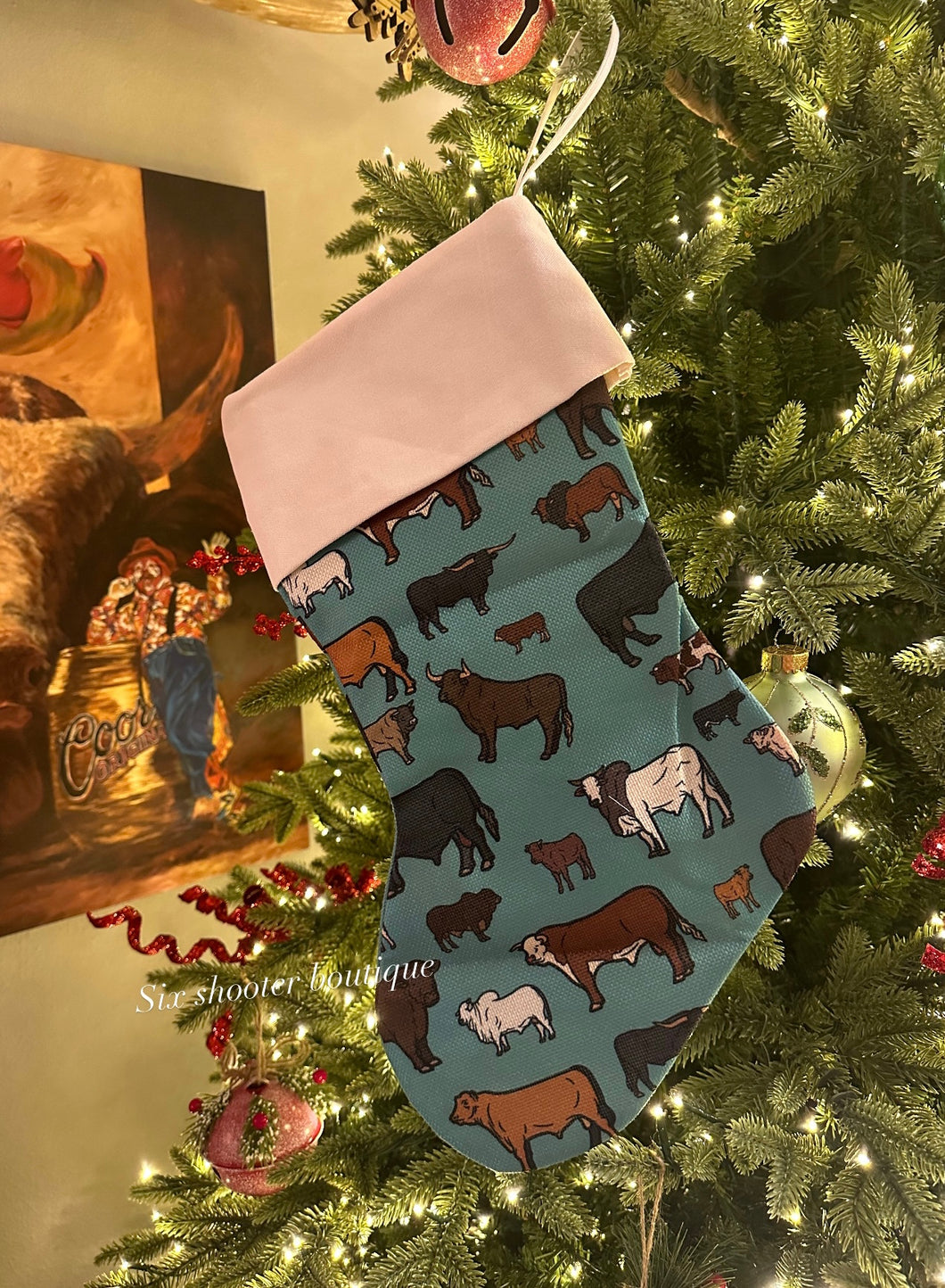 Blue cow stocking (sale)