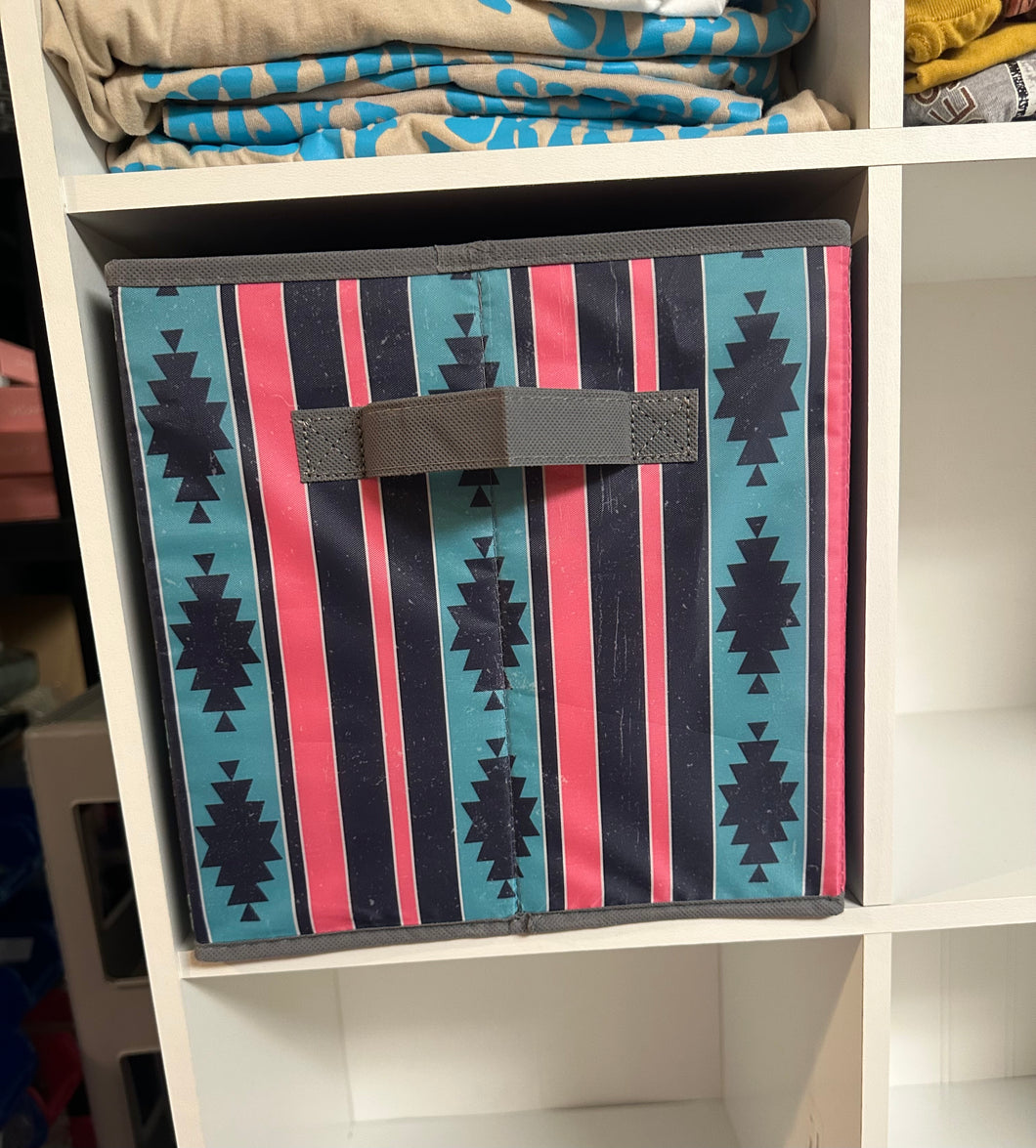 Retro cowgirl Aztec storage bin