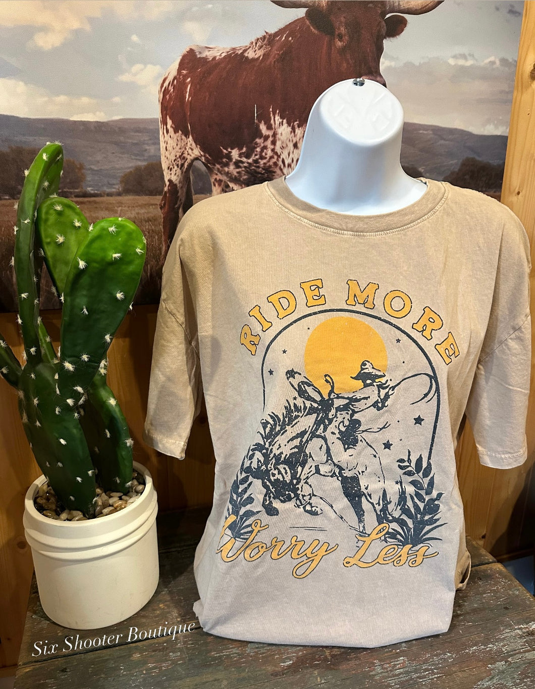 Ride more worry less tee