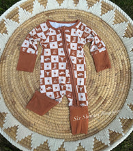 Load image into Gallery viewer, Rust and ranch baby bamboo sleeper