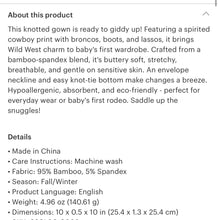 Load image into Gallery viewer, Rodeo cowboy baby bamboo sleep sack