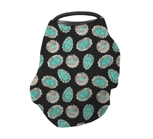 Turquoise concho car seat cover multi use