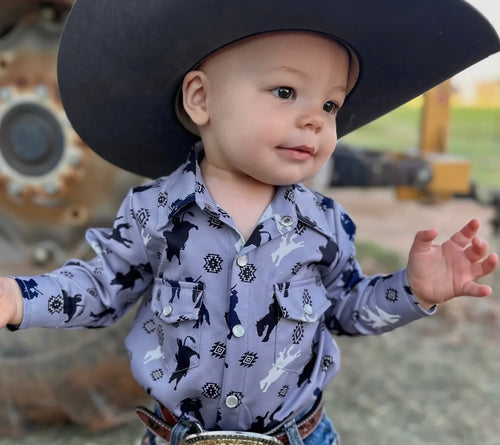 Roughstock pearl snap onesie/ shirt