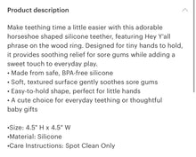 Load image into Gallery viewer, Silicone teether hey yall