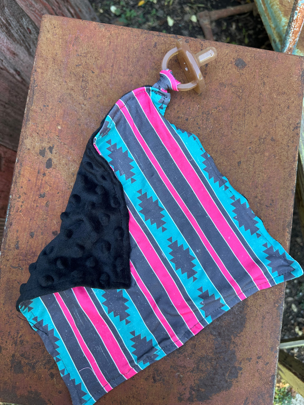 Retro Aztec cowgirl baby paci lovey