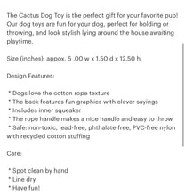 Load image into Gallery viewer, Cactus dog toy