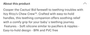 Cactus baby teether