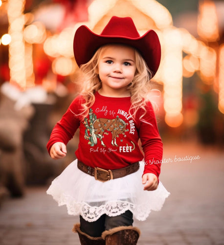 Giddy up jingle horse kids long sleeve (sale)