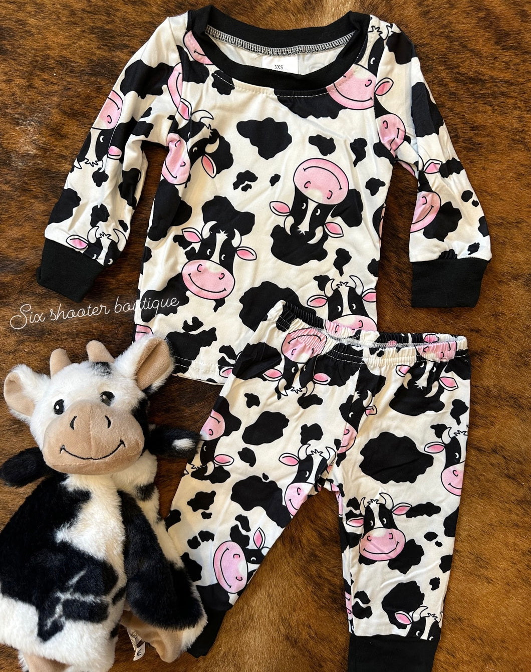 Cow kid baby pj set