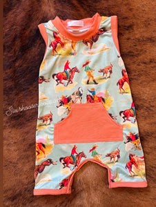 Western life baby romper (sale)