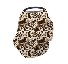 Load image into Gallery viewer, Brown cowprint car seat cover multi use