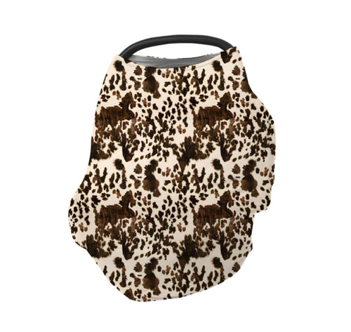 Brown cowprint car seat cover multi use