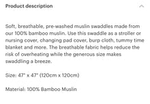 Load image into Gallery viewer, Wild horses bamboo baby swaddle blanket