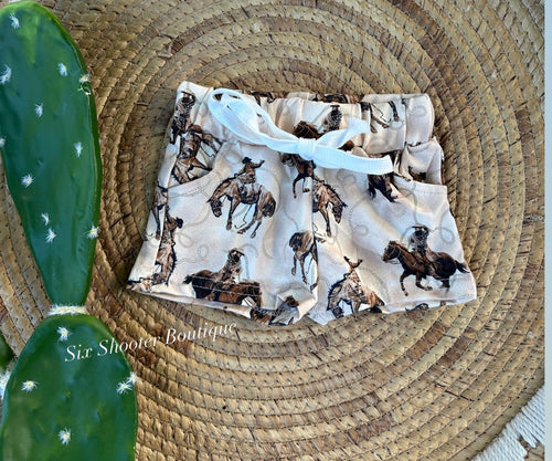 Ride cowboy ride kids shorts