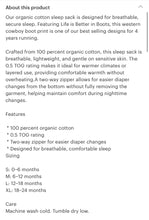 Load image into Gallery viewer, Organic cotton better in boots baby sleep sack