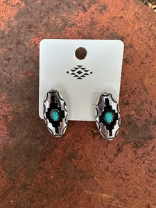 Turquoise Aztec post earrings