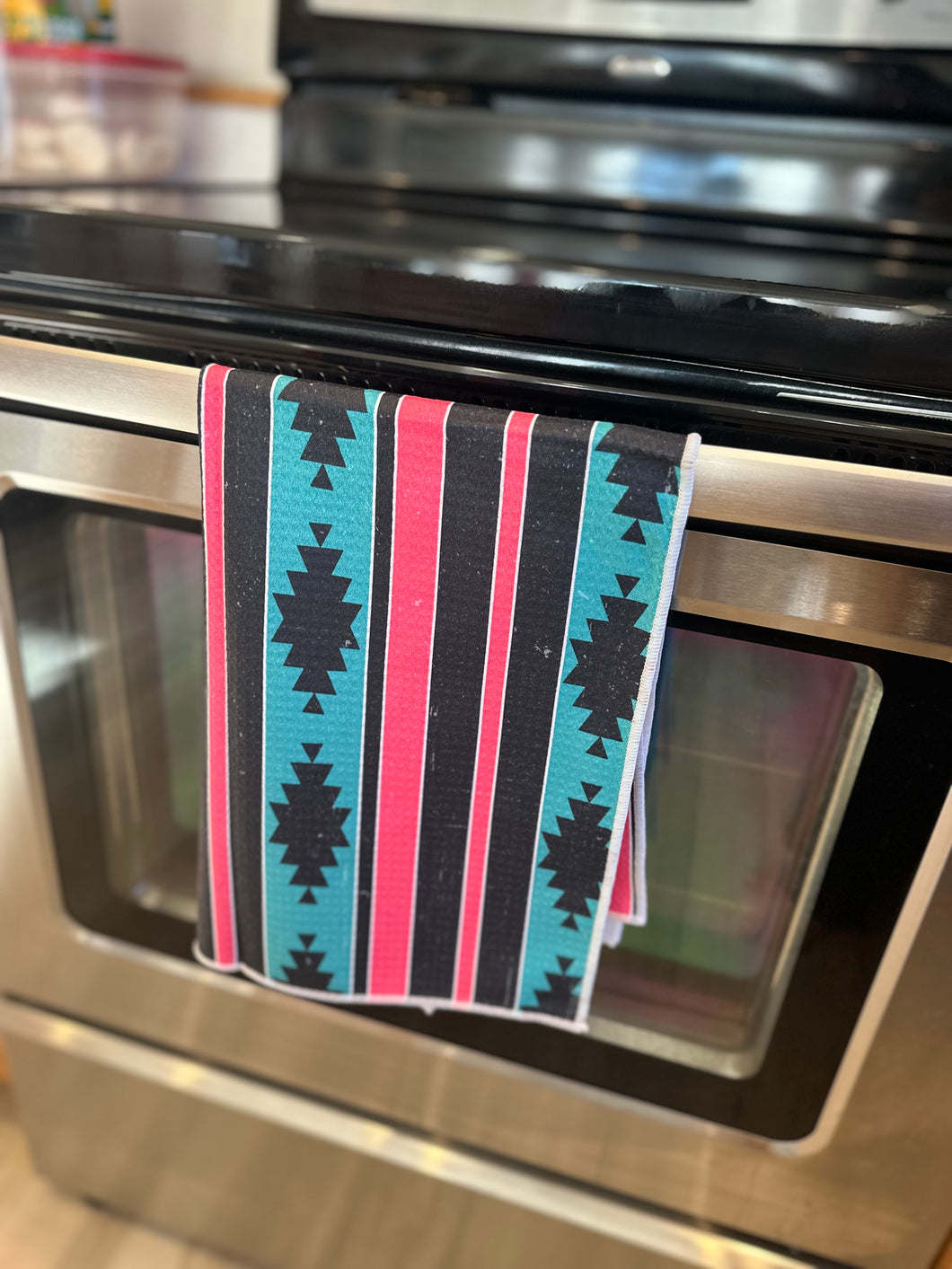 Retro cowgirl hand towel