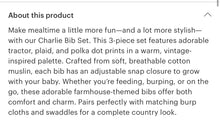 Load image into Gallery viewer, Farmhouse tractor baby bib set