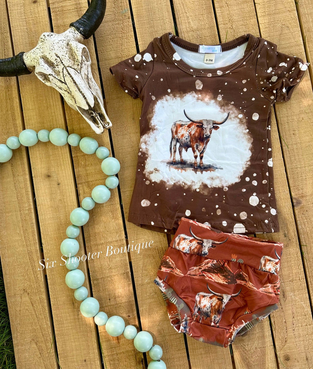 Longhorn baby bummie set (sale)