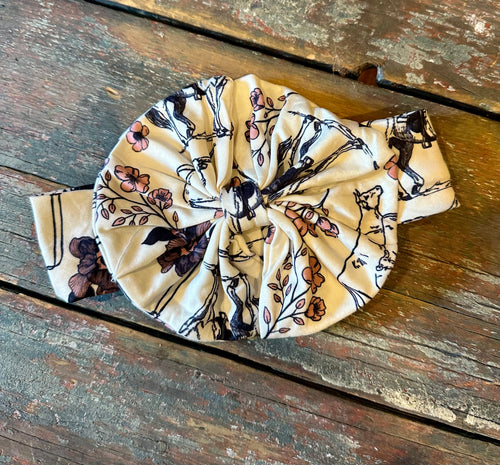 Cowgirl life baby bow
