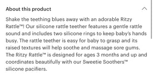 Silicone cactus teether rattle