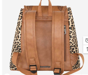 Cheetah tooled backpack purse