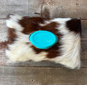 Cowhide baby wipes case