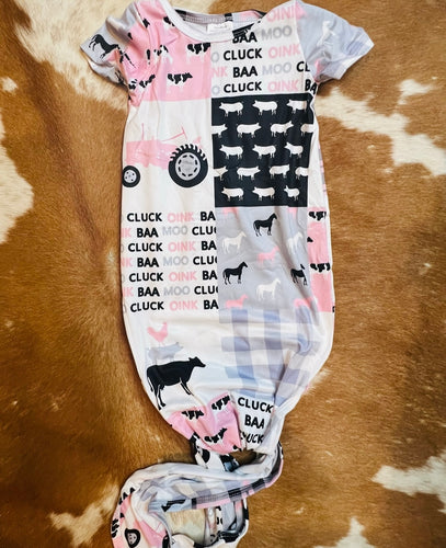 Farm girl baby sleep sack