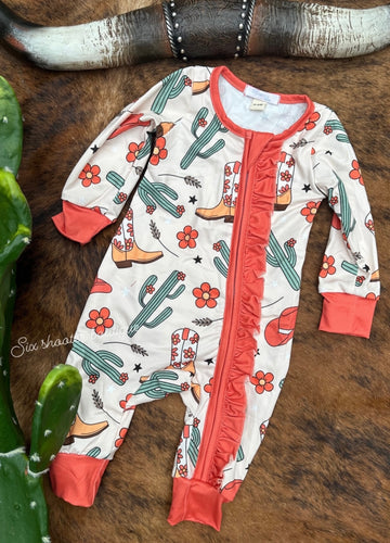 Cactus cowgirl baby sleeper