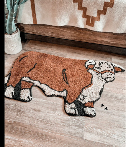 Hereford cow rug