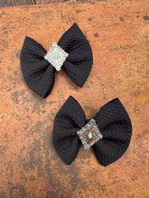 Load image into Gallery viewer, Black concho piggy hair clips