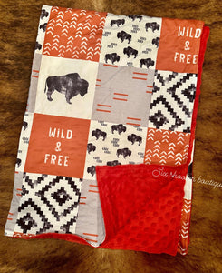 Wild & free baby Minky blanket