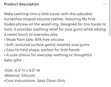 Load image into Gallery viewer, Brown my first rodeo silicone teether