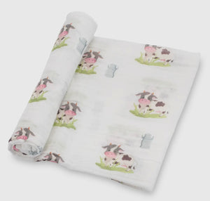 Moo moo baby swaddle blanket